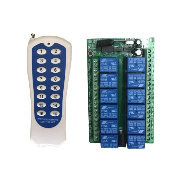 12V 16CH Wireless Remote Switch Relay 16 Channel Relay Module 12V 433MHz/315MHz Remote Control Module Learn Code