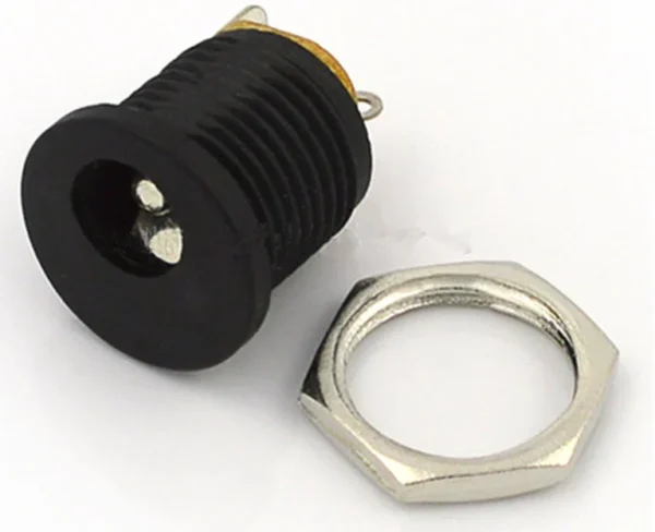DC Power Supply Jack Socket Female Panel Mount Connector 2-Pin 5.5 X 2.1mm Plug